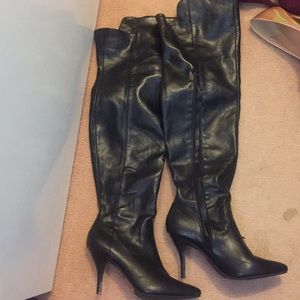 Over the knee faux leather boots